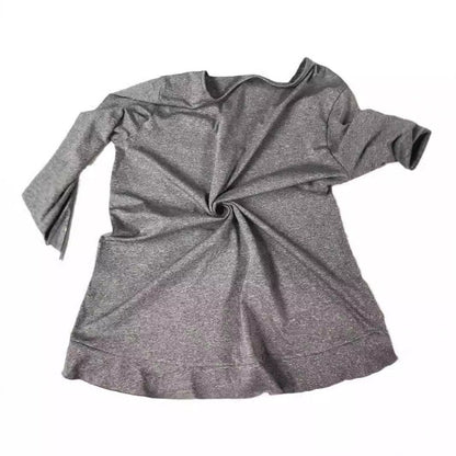 Women's sophisticated V-neck top with asymmetrical hem NOVAE