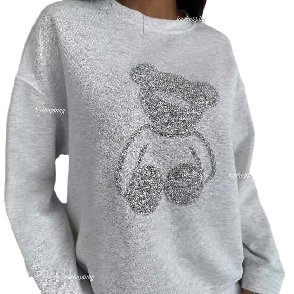 Women's casual tracksuit set with teddy bear motif NOVAE