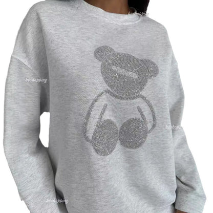 Women's casual tracksuit set with teddy bear motif NOVAE