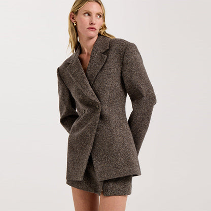 Women's Elegant Oversized Blazer with Textured Fabric NOVAE