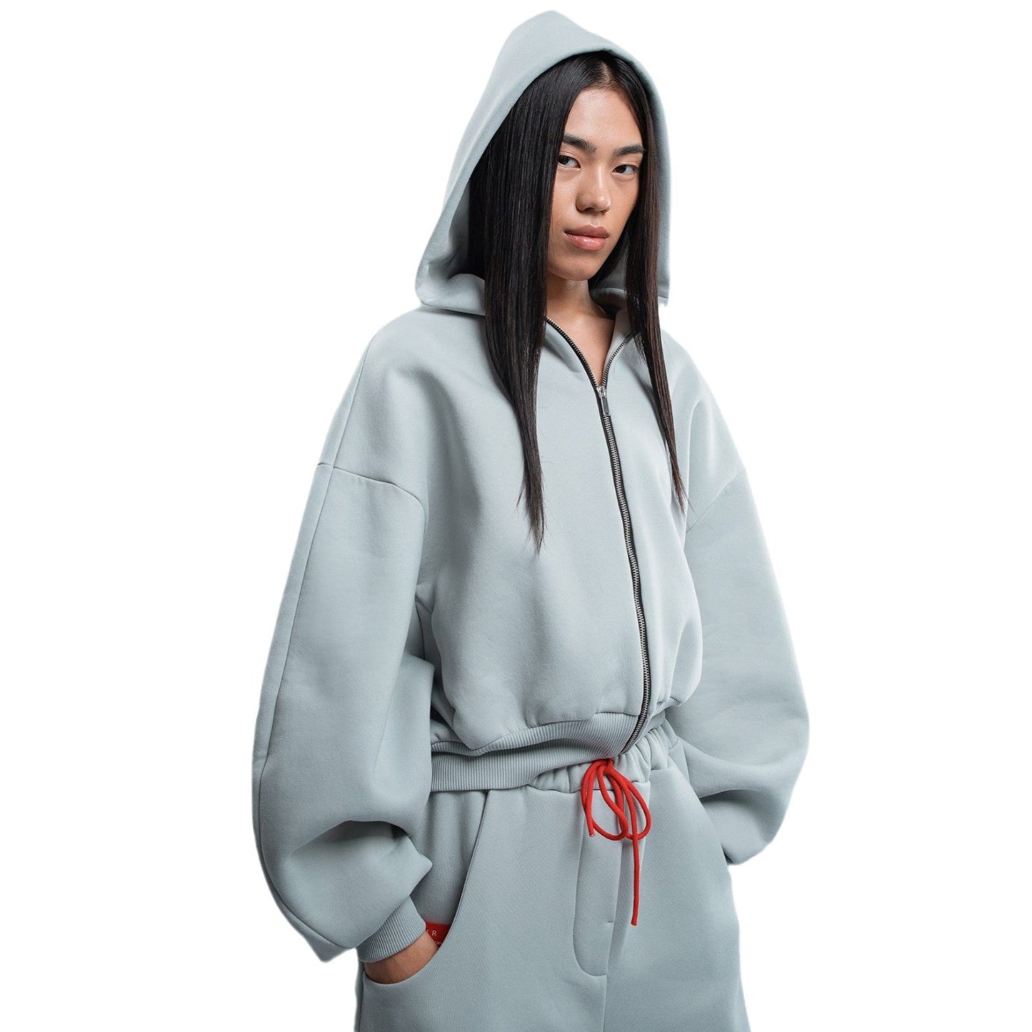 Women's fashionable hooded sweatshirt in a casual cropped design NOVAE