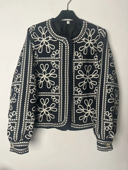Women's embroidered jacket with floral design and modern cut NOVAE