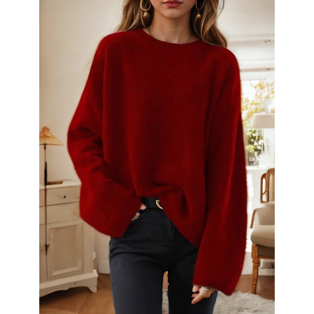 Women's Comfortable Knit Sweater with a Relaxed Fit and Wide Sleeves NOVAE
