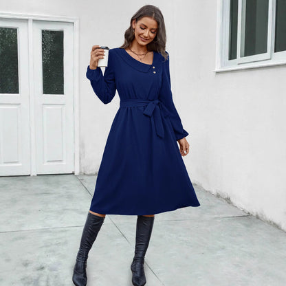 Women's midi dress with a tailored cut and elegant button details NOVAE