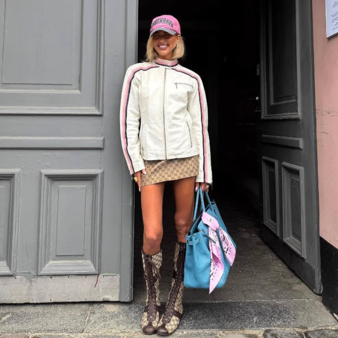 Women's elegant shoulder bag with fashionable scarf NOVAE