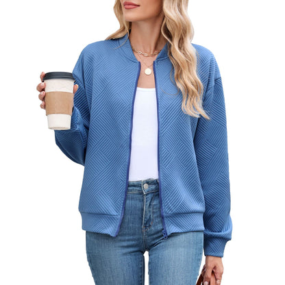 Women's casual cardigan with textured pattern and practical pockets NOVAE