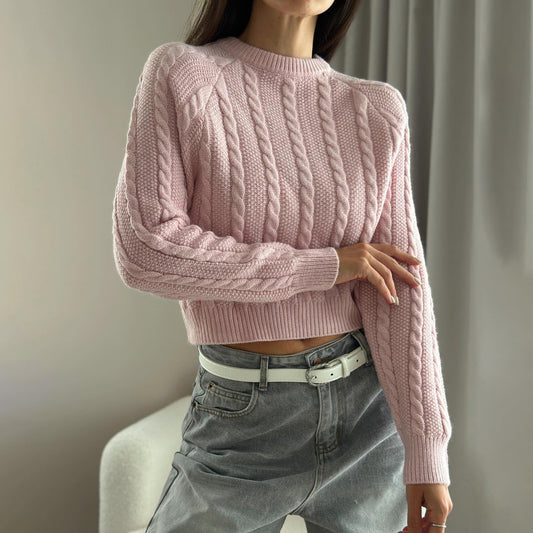 Women's cable-knit sweater with a relaxed fit NOVAE