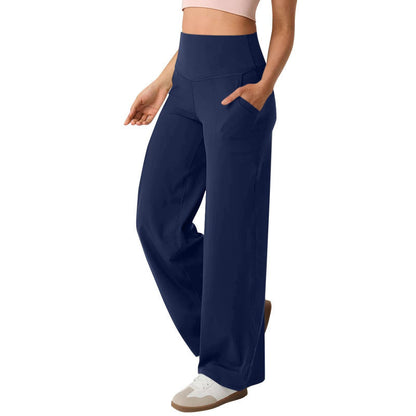 Women's wide-leg high-waisted leisure trousers with practical pockets NOVAE