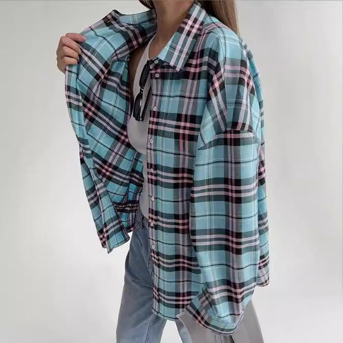Women's Oversized Checkered Shirt NOVAE