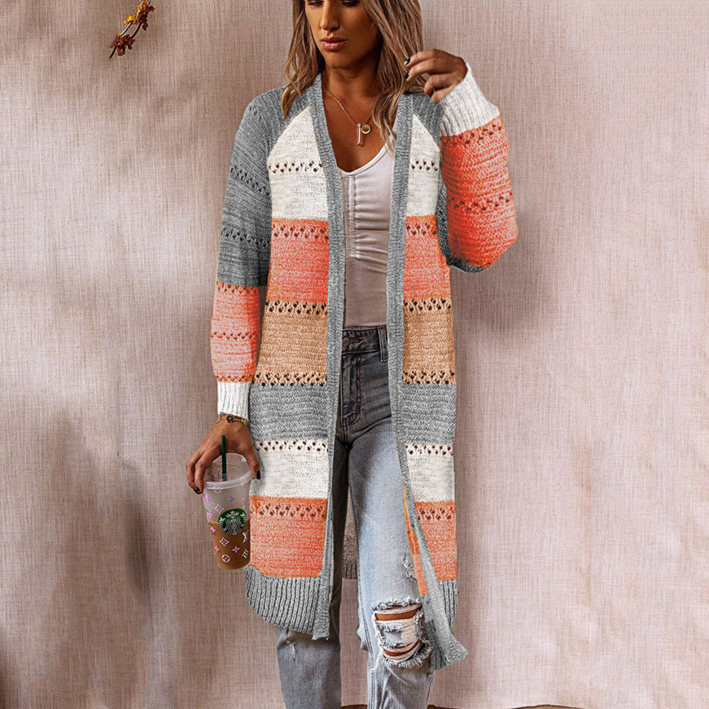 Women's cardigan with colorful pattern and voluminous sleeves NOVAE