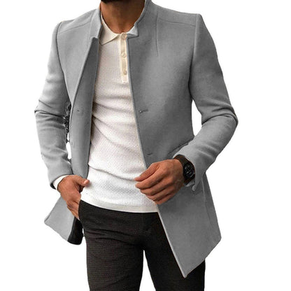 Men's modern blazer with a straight cut and elegant stand-up collar NOVAE