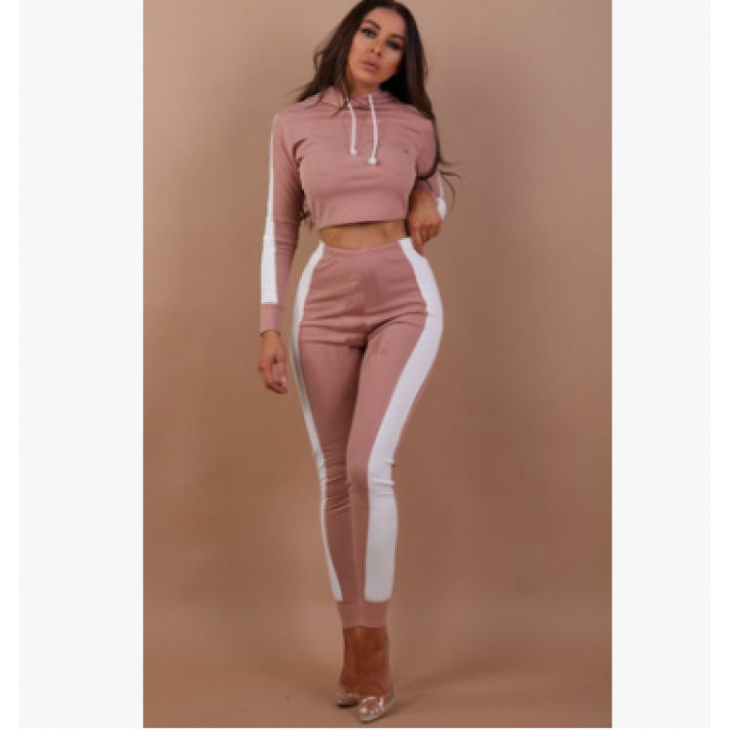 Women's sporty set with cropped hoodie and leggings NOVAE