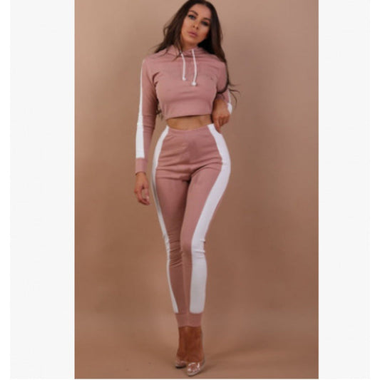 Women's sporty set with cropped hoodie and leggings NOVAE