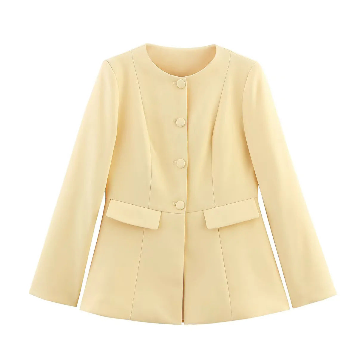 Women's elegant blazer jacket with fine button details and practical pockets NOVAE