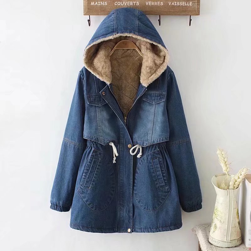 Women's Urban Denim Parka with warm lining and hood NOVAE