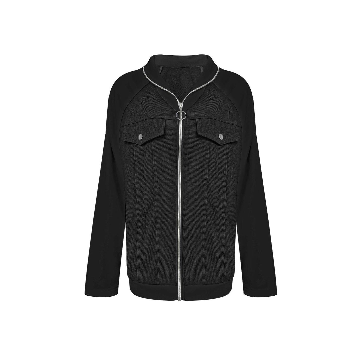 Women's Cool Sweatshirt with Side Pockets and Fashionable Appliqués NOVAE