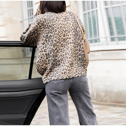 Women's fashionable cardigan with animal print NOVAE