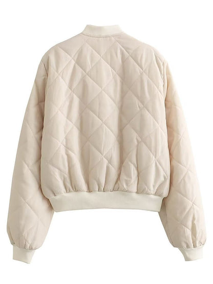Women's quilted bomber jacket with practical slip pockets and elasticated waistband NOVAE