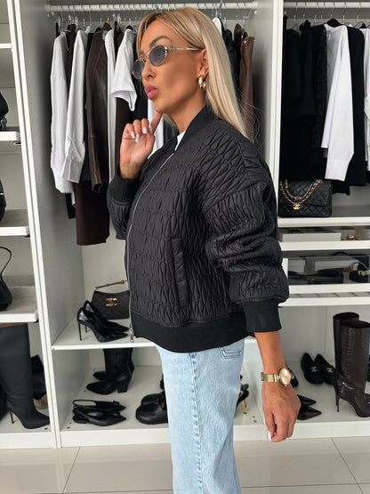 Women's quilted jacket in a casual oversized style with special quilted details NOVAE