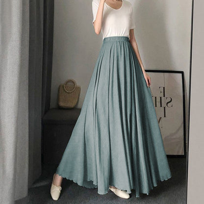 Women's maxi skirt with elastic waistband and soft fabric NOVAE