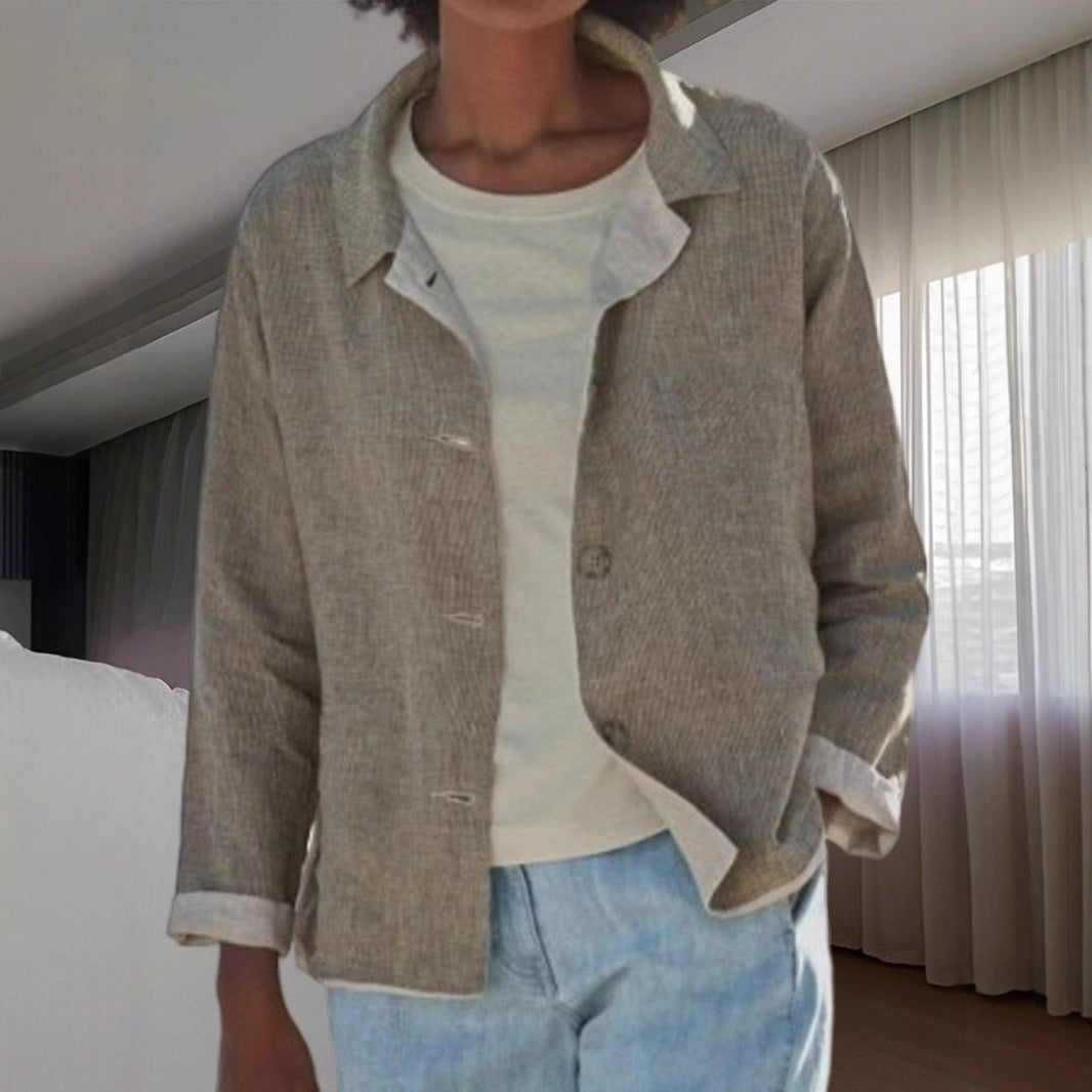 Women's lightweight and casual cotton jacket with buttoned details NOVAE