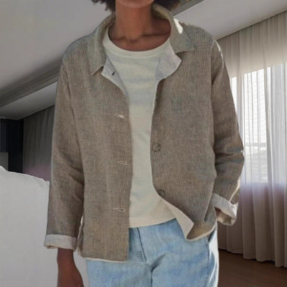 Women's lightweight and casual cotton jacket with buttoned details NOVAE