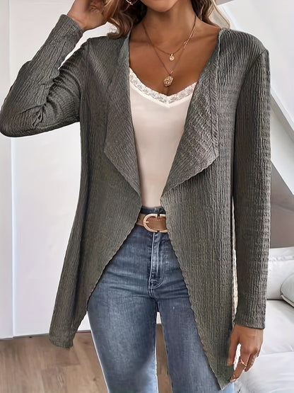 Women's elegant jacket with a relaxed cut and textured fabric NOVAE