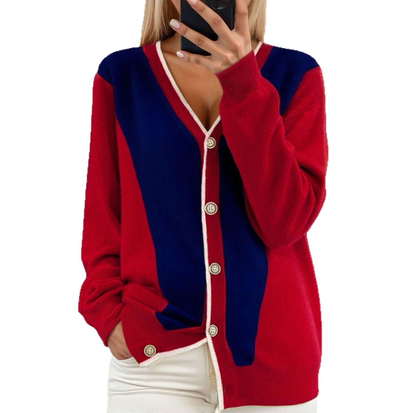 Women's lightweight cardigan with fashionable V-neck NOVAE