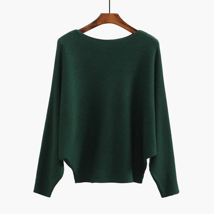 Women's oversized knit sweater with sophisticated rib design and wide cut NOVAE