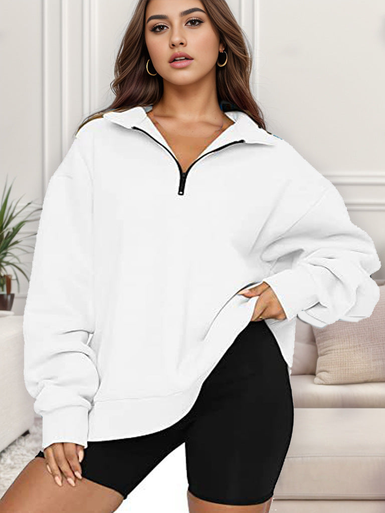Women's Oversized Sweatshirt with Stand-Up Collar NOVAE