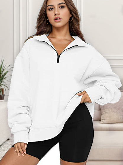 Women's Oversized Sweatshirt with Stand-Up Collar NOVAE
