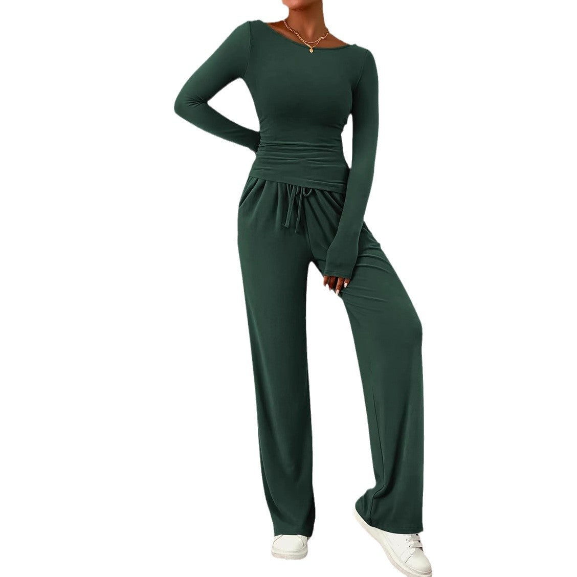 Women's elegant and comfortable lounge set with long sleeves and elastic waistband NOVAE