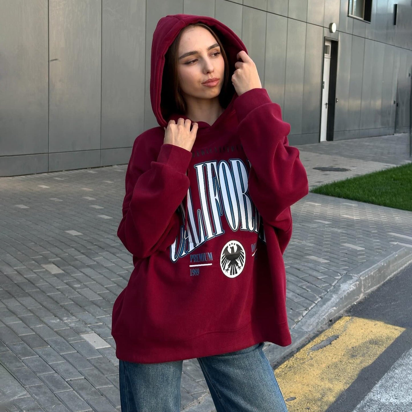 Women's oversized hoodie with creative graphic design NOVAE
