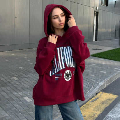 Women's oversized hoodie with creative graphic design NOVAE