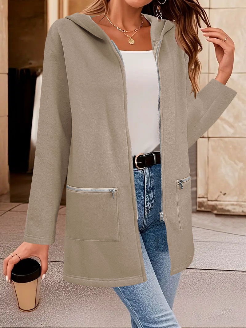 Women's transitional jacket with lightweight fabric and practical zip pockets NOVAE