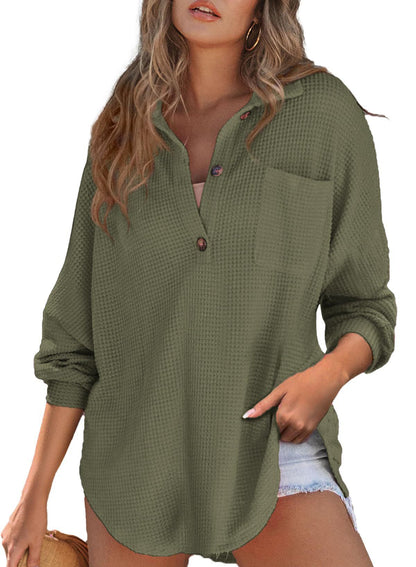 Women's waffle-textured shirt with button details NOVAE