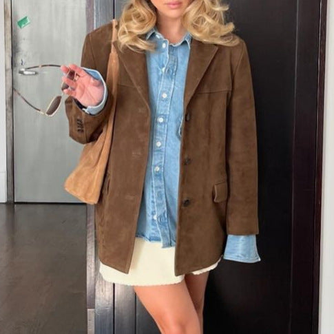 Women's Oversized Wool Blazer with Structured Sleeves NOVAE