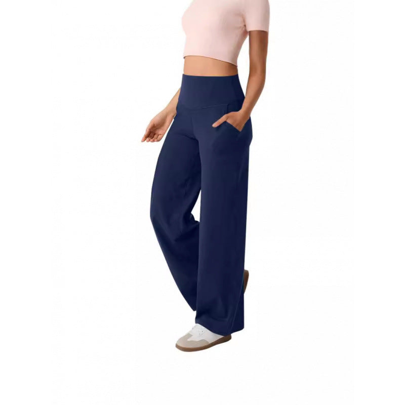 Women's wide-leg high-waisted leisure trousers with practical pockets NOVAE
