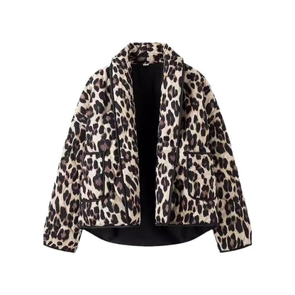 Women's plus-size blazer with animal print and elegant accents NOVAE