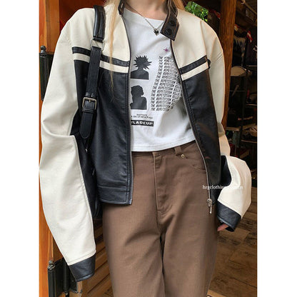 Women's stylish sports jacket with contrasting stripes and high collar NOVAE