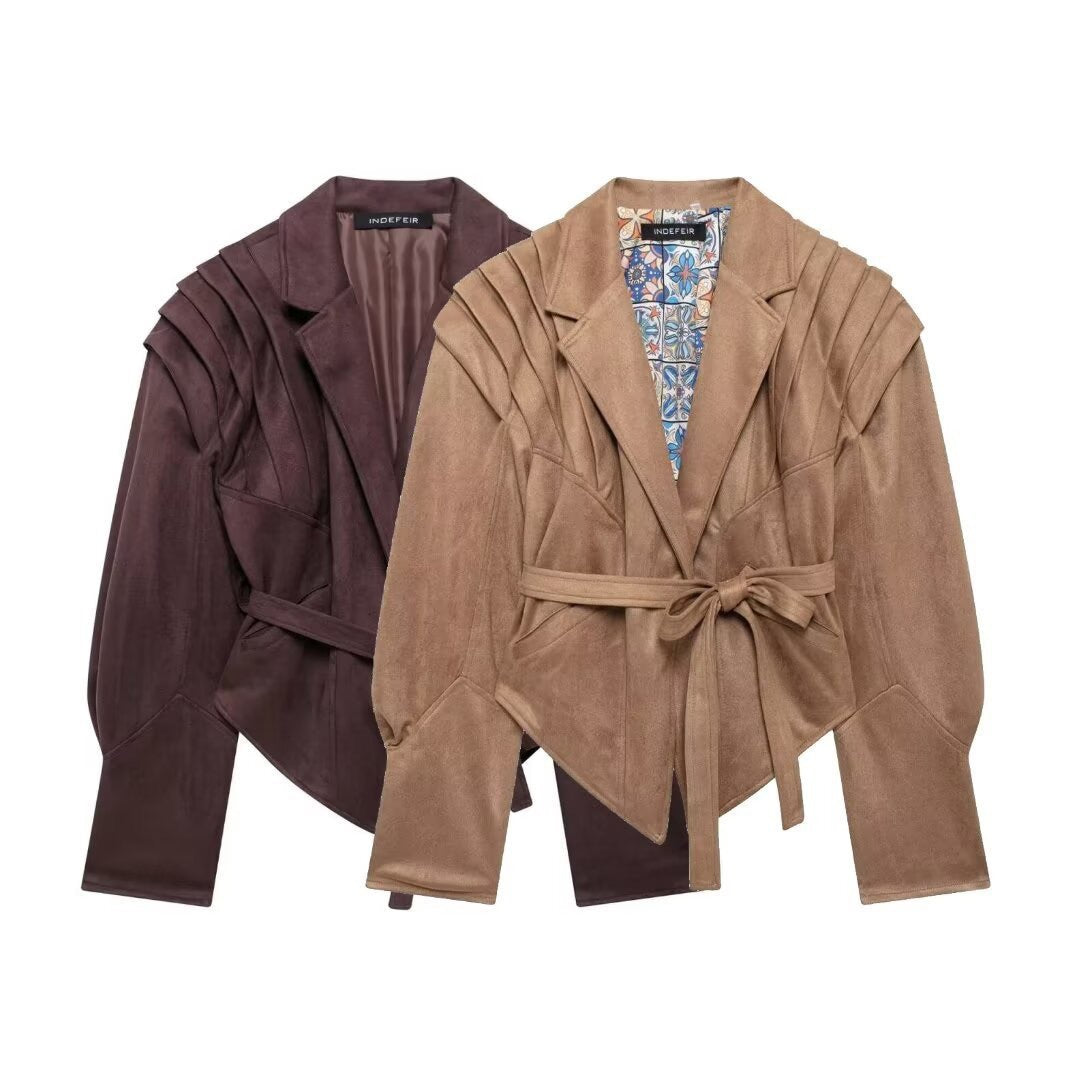 Women's designer blazer with lined, colorful interior lining NOVAE