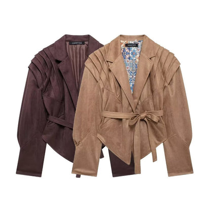 Women's designer blazer with lined, colorful interior lining NOVAE