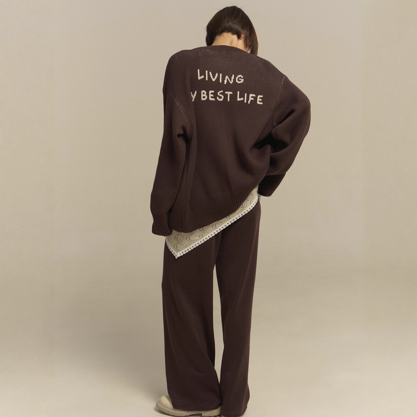 Women's comfortable oversized sweater and casual palazzo pants set NOVAE