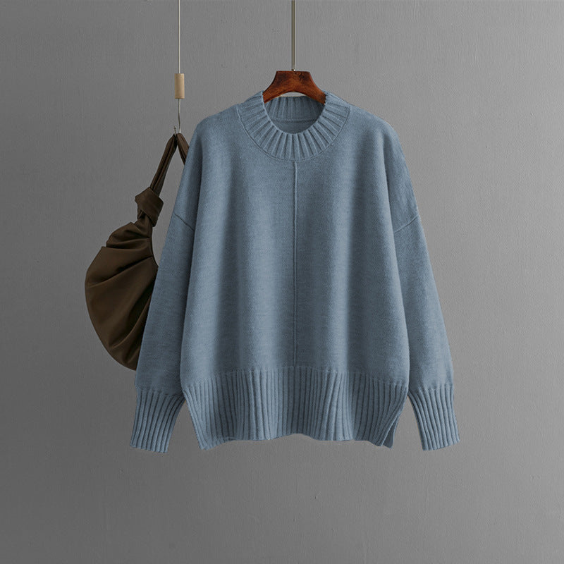Women's Oversized Knit Sweater with Ribbed Cuffs NOVAE