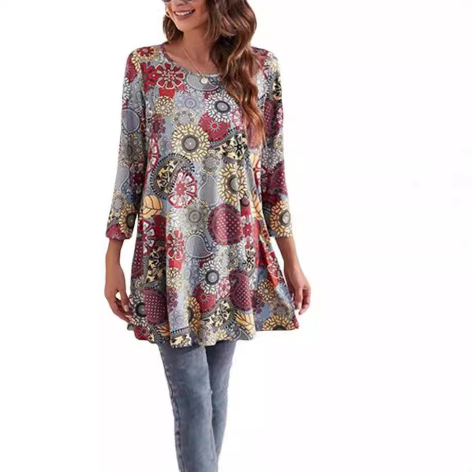 Women's tunic with unique mandala print NOVAE