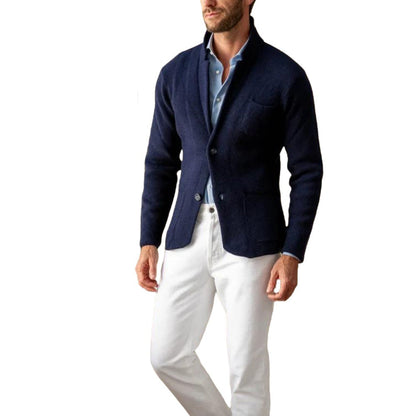 Men's modern cut knit coat with comfortable collar and practical pockets NOVAE