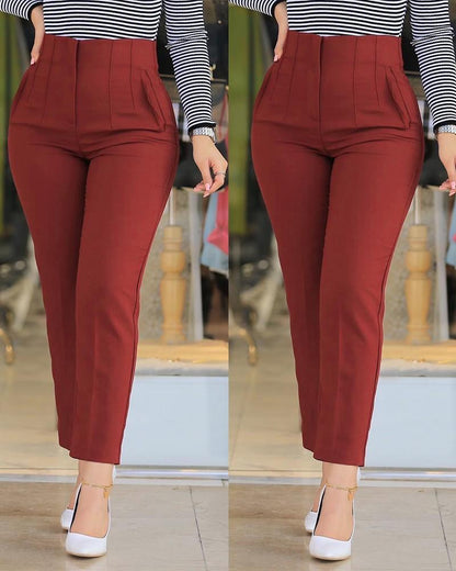 Women's High Waist Suit Trousers with Elegant Pleats NOVAE