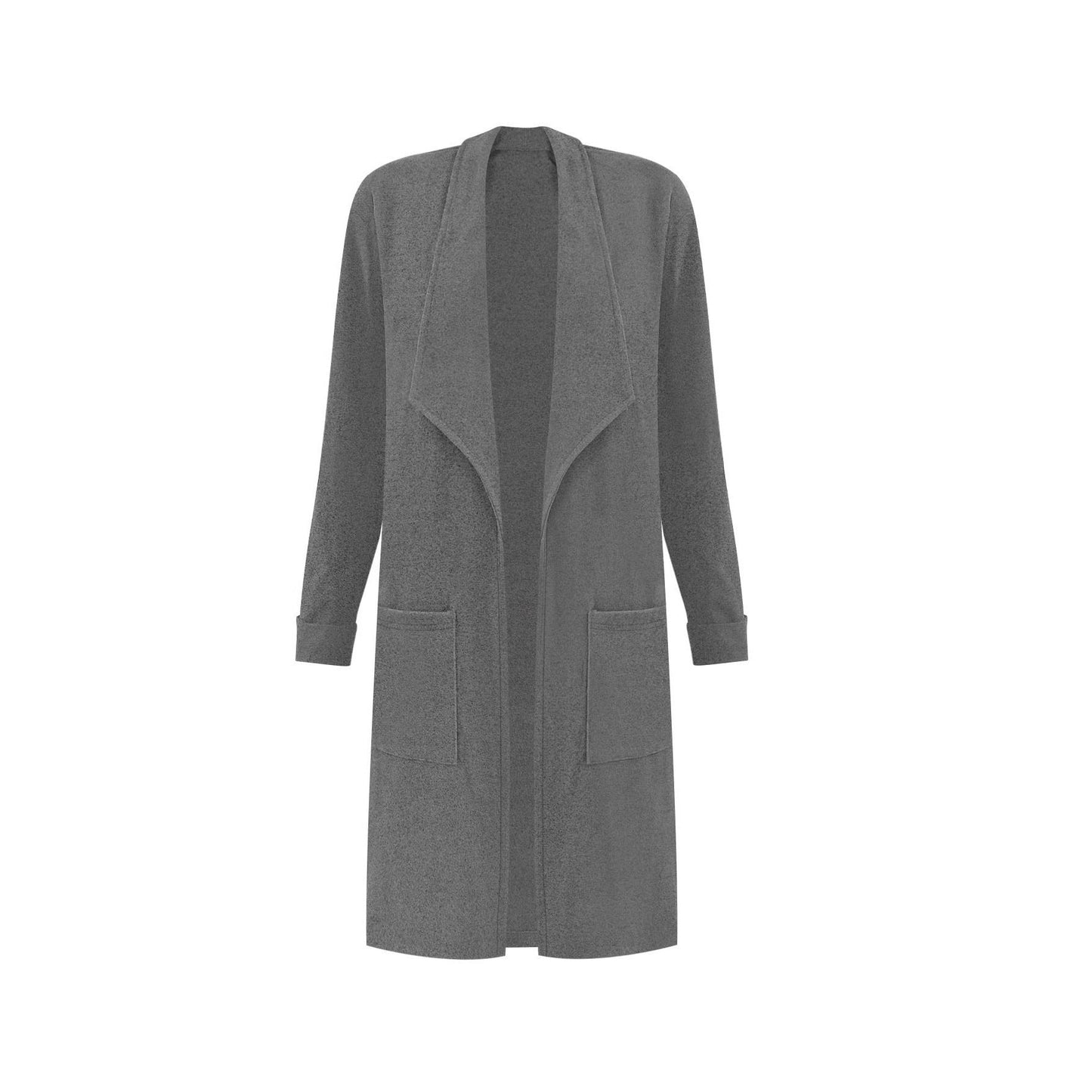 Women's casual long jacket with open cut and practical pockets NOVAE