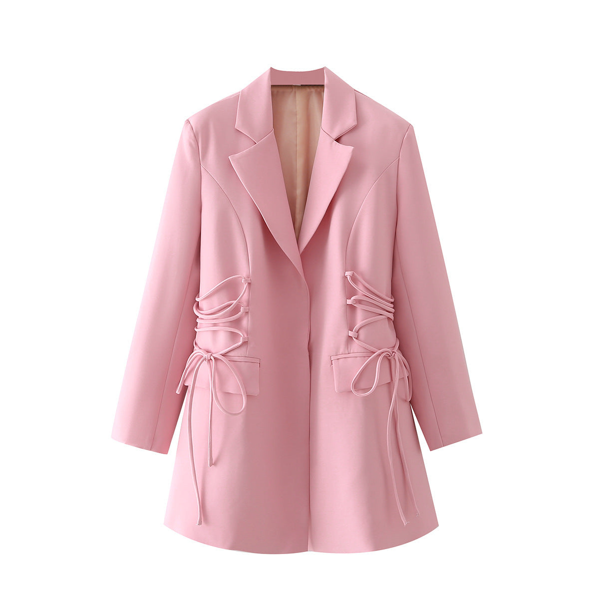 Women's fashionable blazer with sophisticated lacing details and practical pockets NOVAE