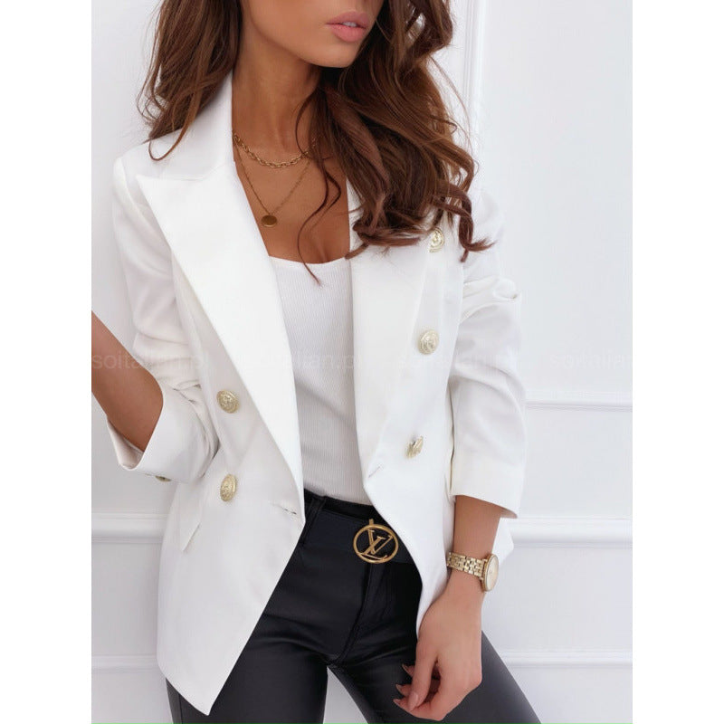 Women's blazer with double button placket and elegant lapel NOVAE